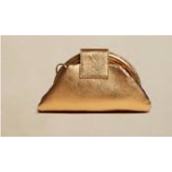 Banana Republic Mini Stella Cloud Clutch in Metallic Bronze/ made in Italy - Picture 4 of 11